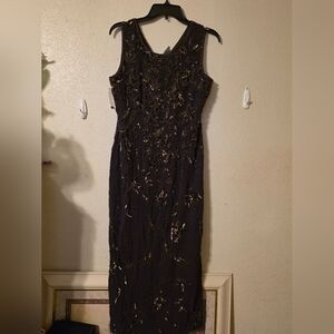 Elegant Black Sequin Midi Dress